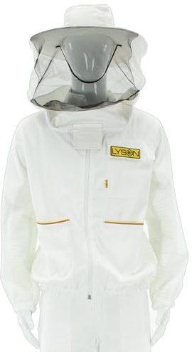 LYSON Veste d'apiculteur en maille et coton avec chapeau amovible ventilé - Vêtement d'apiculteur professionnel avec fermeture éclair - Taille XXXL