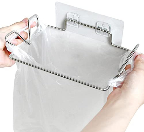 komsoup Sac Poubelle en Acier Inoxydable - Porte-Sac extérieur pour Poubelle,Sac Poubelle en Acier Inoxydable pour armoires Cuisine Portes placards Salle Bain