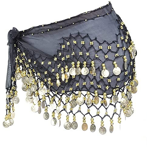 Chiffon Hüfttuch, Bauchtanz Hüfttuch, Damen Bauchtanz Gürtel, Belly Dance Hüfttuch Gürtel Belly Dance Karneval Kostüm Hip Scarf Wrap Bauchtanz Kostüm Münzgürtel Sequins Gürtel