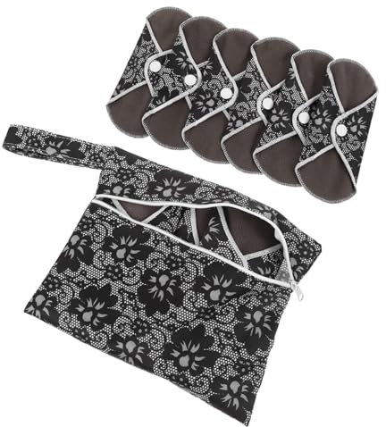 Gatuida 5 Sets Wiederverwendbare Pads Waschbare Menstruationsbinden Für Frauen Waschbare Serviette Für Leichte Bis Starke Perioden 6 Stück * 5