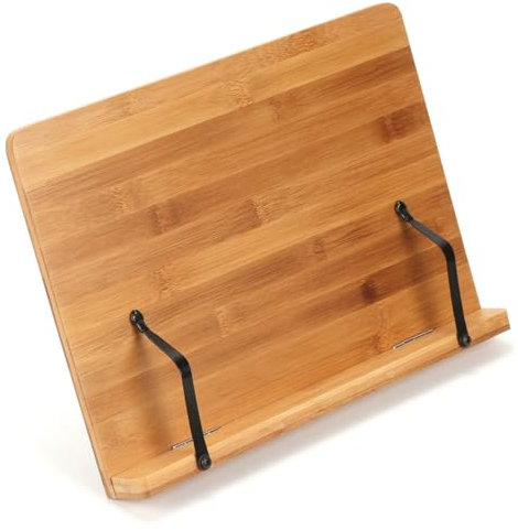 Kabalo Recipe Book Stand Kitchen Wooden Bamboo Tablet Cookbook Holder for Display Rest