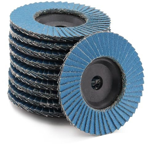 BEASAFY 10 discos de láminas de 76 mm de diámetro, disco abrasivo de grano 120 para amoladora angular, discos de láminas de lijado, disco de desbaste para metal y madera