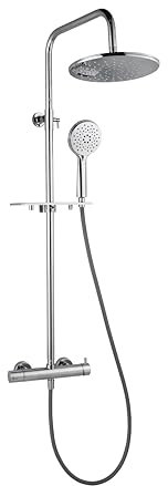 Marco Mammoliti | Colonna Doccia Nigno con Miscelatore e Deviatore, Acciaio Lucido, 2 Funzioni, 130x50x28cm