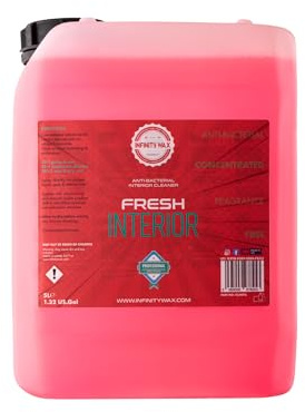 Infinity Wax Fresh Interior 5L Detergente Antibatterico per sedili Auto, tappeti e plastica. Bassa Schiuma, Senza Profumo, diluisce Fino a 200:1