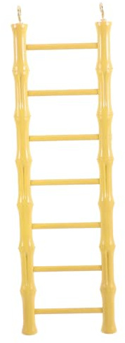 Happyyami Scaletta per Pappagalli in Plastica Gialla, Gioco per Uccelli da Gabbia Appesa, per Cocorite e Calopsite, Attività Fisica Gradini per Arrampicata e Salto