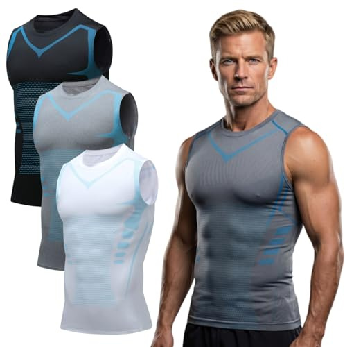 underfit, Canotta Underfit Uomo Modellante Compressiva Maglia Underfit Senza Maniche Supporto Posturale Contenitiva Addome Fianchi Invisibile Sotto Camicia T Shirt Sport Nero Bianco Grigio