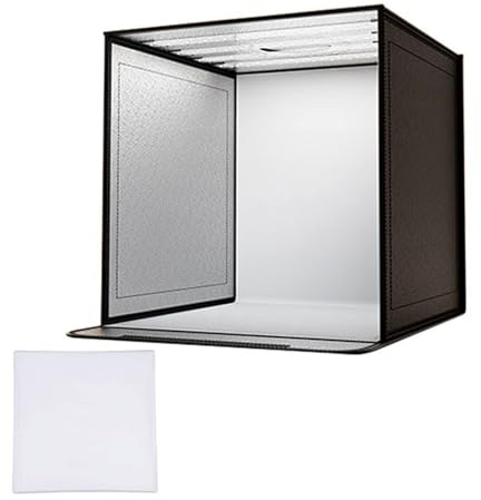 Cryfokt Scatola Luminosa per Studio Fotografico, Pieghevole 15,7x15,7 Pollici con 72 Lampadine LED Scatola Luminosa Portatile per Studio Fotografico con Temperatura di Colore 3000K-6000K, Tenda per
