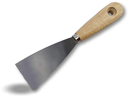 Couteau à enduire acier poli | Spatule grattoir | Lot de 10 | Largeur 50 mm | Mastic apprêt enduit | Gratter lisser enduire décoller mastiquer boucher | Bricolage batiment | Kibros W110_050x10