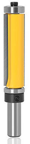 Mesee 1/2 Inch Shank Top and Bottom Bearing Flush Trim Pattern Router Bit Extra Long Template Bearing Trimming Cutter Woodworking Milling Cutting Tool