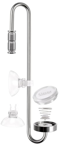 Clscea Aquarium Stainless Steel CO2 Diffuser Atomizer with Integrated Check Valve, DC300-25