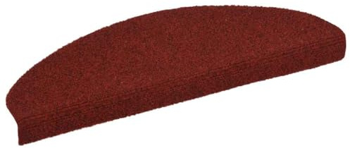 vidaXL Tappetini per Scale autoadesivi 10 pz 65x21x4 cm Bordeaux Rosso Semicircolari Grandi