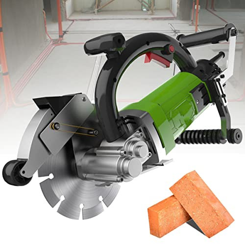 RCBDBSM Mauernutfräse Schlitzfräse 4800W Nass Mauerfräse Wandfräse mit 67 mm Tiefe, Elektrische Wand Chase für Hohlsandstein Beton Ziegel Mauer, Staubabsaugung, 90-Grad-Schlitzen Ohne Totwinkel