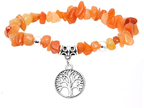 Milakoo Kvinnor 7 chakra kristall sten armband meditation stretch manschett chip pärlor armband, Ingen ädelsten
