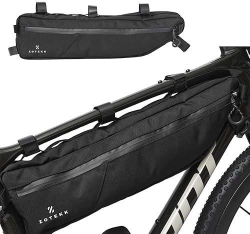 ZOTEKK | Bicycle Framebag 2.2L | Wasserfest Fahrradtasche Rahmentasche Lenkertasche | Praktische Handytasche für Fahrräder - Black