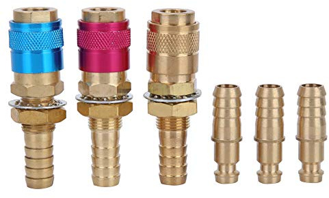 3st Mässingskopplingsdon Montering Snabbkopplingssats M10 Svetsbrännare Snabbkoppling Vattenkyld och Gasadapter Svetsbrännare Tillbehör för M10 Rör
