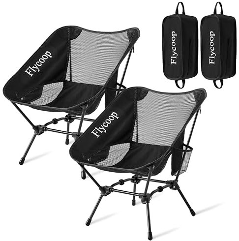 Flycoop Campingstuhl Faltbar Camping Stuhl Tragbarer Campingstühle 180Kg Faltstuhl Ultraleichter Packmaß Kleiner Klappstuhl mit Tragetasche für Picknick, Outdoor, Wandern