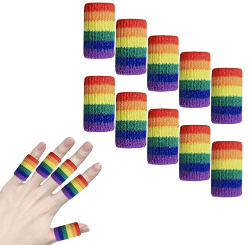 Yiirin 10 PCS Finger Sleeves,Sport Finger Protectors Arthritis Digital Support Elastic Thumb Splint Brace Digital Compression Sleeves Support for Basketball Volleyball Sports Relieve Arthritis Pain