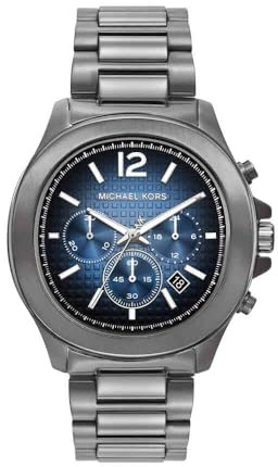 Michael Kors Sage Watch for Men, 44mm Quartz Chronograph Movement with Stainless Steel Strap