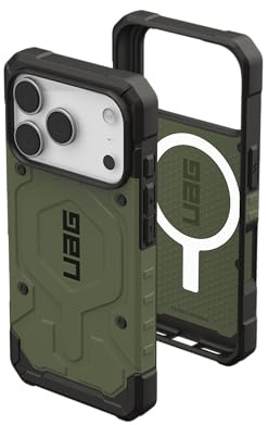 URBAN ARMOR GEAR Pathfinder MS Hülle kompatibel mit Apple iPhone 17 Pro Case (Wireless Charging/Magnetisches Aufladen, Fallschutz nach Militärstandard) Olive