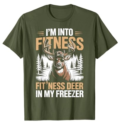 Camo Deer Hunting Men's Fitness Deer Freezer Funny Hunting T-Shirt