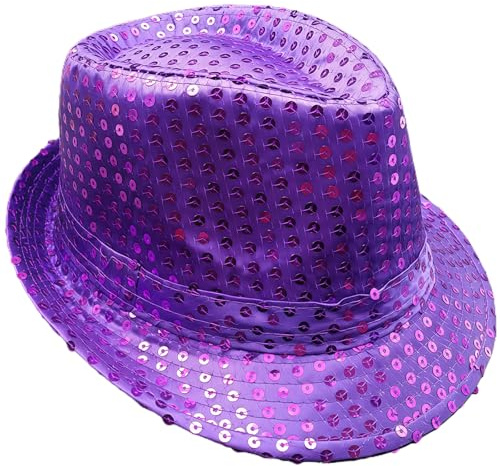 MUNSKT Gorras de jazz con purpurina para adultos, con lentejuelas, sombrero para fiestas, hip hop para despedidas de soltero, noche, espectáculos de baile, fiestas, Mardi Gras y eventos de disfraces