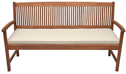Beautissu Bankauflage - Bequeme Sitzkissen für Gartenmöbel - waschbare Bankkissen Sitzauflage - Gartenbankauflage Outdoor - Palettenkissen 150x48x5 cm - Natur - Base BK