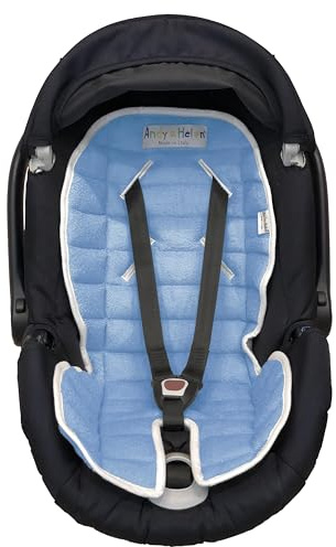 ANDY & HELEN® - Copri seduta imbottita universale, riduttore per passeggino, seggiolone auto e ovetto, multiuso, Celeste