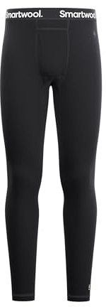 Smartwool Classic Baselayer Men's Thermal Leggings, Merino Wool Bottoms, Long Johns & Thermal Trousers, Running Tights & Ski Pants Base Layer, Breathable Natural Men's Clothing - Black, L