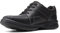 Clarks Herren Bradley Walk Oxford-Schuh, Black Tumbled Leather, 43 EU