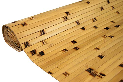 amaZulu Inc. Natural Bamboo Paneling - Flexible Wall Cladding Panels for Living Room Decor, Ceiling Tiles, and Outdoor Kitchens - Renewable Resource, Home Decor, 32 sq ft Coverage, Natural Burnt Nodes