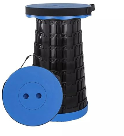 ADEPTNA Heavy Duty Portable Telescopic Folding Travel Stool Lightweight Yet More Sturdy Collapsible Stool Indoor Outdoor Camping BBQ Garden Fishing Hiking