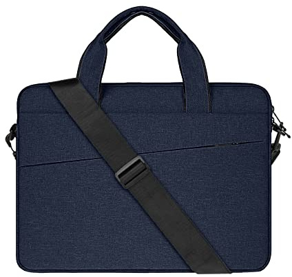 RAINYEAR 15,6 Pulgadas Funda Maletín Bandolera para Portátil Compatible con 15,6 Dell HP Asus Laptop Chromebook Ordenador Portátiles Bolsillos Bolsa con Correa Ajustable y Asa, Azul Marino