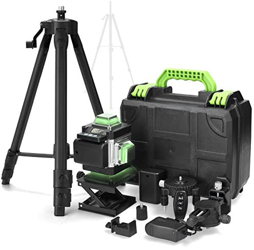 16 Líneas Nivel Láser Weytoll Multifuncional Nivel láser 3 ° Máquina de autonivelación Batería de litio recargable Herramienta de nivelación Omnidireccional con soporte de trípode ajustable en altura