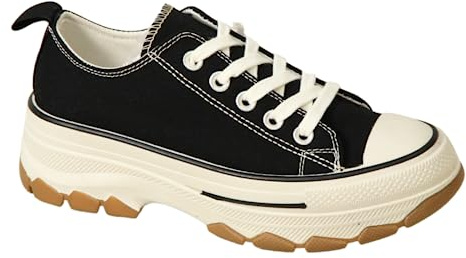 IVACHY Womens Sneakers Ladies High and Low Top Chunky Platform Wedge Trainers Walk Casual Daily Wear Comfy Shoes Size UK