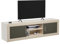 amuéblate online - Mueble de TV Moderno Modelo Indiana, 2 Compartimentos de Almacenamiento y 2 Puertas, Color Cambria - Grafito, Medidas: 50cm (Alto) x 180cm (Ancho) x 41,4cm (Fondo)