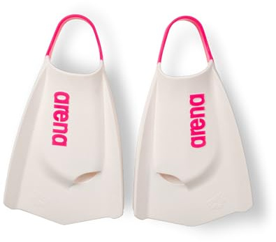 Arena Powerfin Pro II - Pinne unisex per adulti, unisex, in silicone, a lama corta, per uomo e donna, personalizzabili, bianco/rosa shocking, taglia 40-42