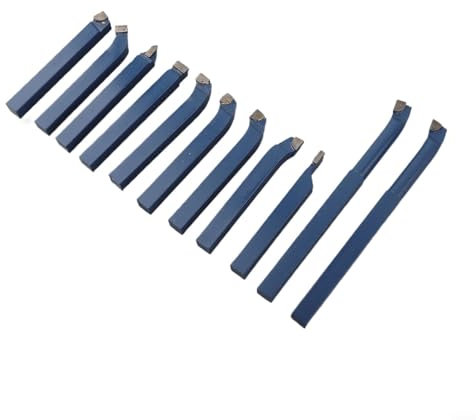 11 pièces Kit de coupe en acier rapide -outils tour a metaux Pointe en carbure Outils de tour en métal (10 x 10 mm)