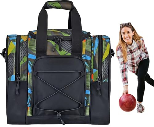 Sac De Bowling À Une Seule Balle, Sac De Bowling Fourre-Tout 1 Balle | Ceinture Réglable, Chaussures De Serviette Multifonctions Rembourrées, Sac De Boule De Bowling pour Hommes Et Femmes