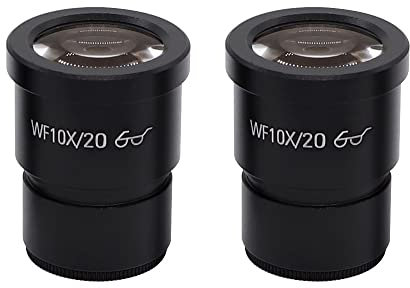 Mikroskop för biologiskt mikroskop okularset WF10X WF20X trinokulär stereo mikroskopi monokulära okulära linstillbehör vidvinkelobjektiv (2 st WF10X)