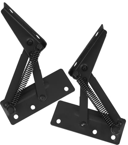 HYTROVE Steel Spring Loaded Hinge for Folding Beds and Sofas High Hardness Support Hinge with No Sliding Wire Black Suitable for Loft Hatch and Cabinet