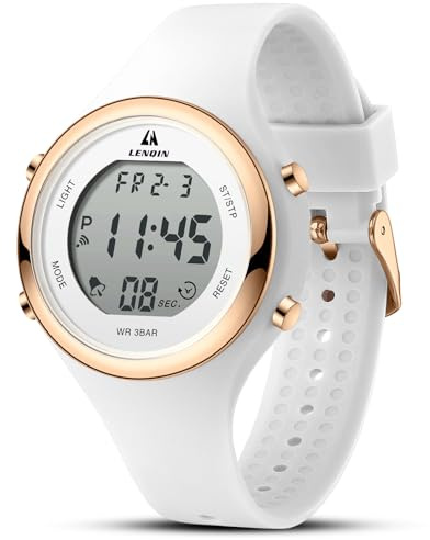 LN LENQIN Reloj Mujer Digital Relojes 30M Impermeables para Mujeres Reloj De Cuarzo Analógico Relojes De Pulsera para Mujer con Fecha Luminoso Casual De Moda CorreaAlarma/Temporizador/Fecha