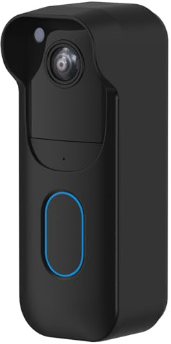 HeyMoonTong Silicone Skin Case for Blink Video Doorbell (2nd Gen) - Weatherproof Silicone Protective Cover with Brim for All-New Blink Doorbell Camera Full Protection (Black)