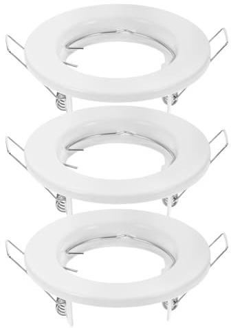PLAFOPE 3 Piezas Marco para Foco Empotrado de Hierro Resistente de Clips de Fijación para Luces de Techo Aro de Embellecedor para Luminarias Empotradas Compatible con Plafones LED y