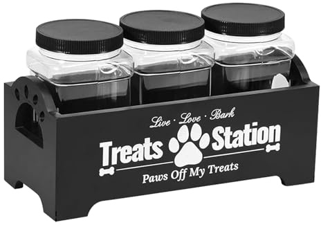 Contenitore per cibo per cani, scatola da 3 pezzi con organizer, contenitore per cibo per gatti, animali, snack, casa, dispensa, appartamento, cucina, bancone organizzazione