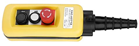 YUYTE Lyftkontrollomkopplare Kran Kedjelyft Tryckknappsbrytare Styrenhet - ABS med Nödstoppsfunktion för Säkert - 500V, 5A, IP54-klassning, 31,5 Cm Storlek