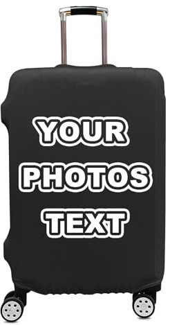 Funda de equipaje personalizada con texto fotográfico o logotipo, protector de maleta elástico personalizado, funda de equipaje de viaje lavable, 4 tamaños