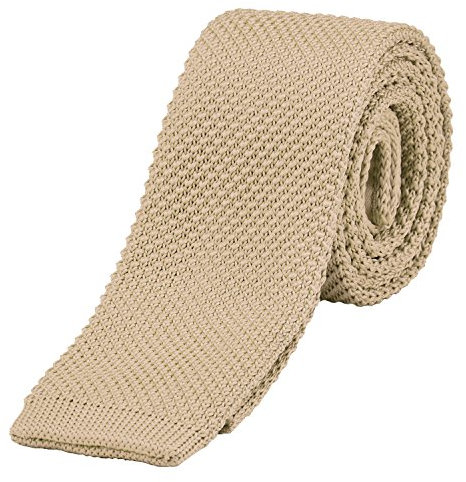DonDon schmale Strickkrawatte 5 cm - beige