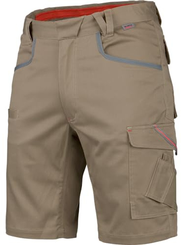 WÜRTH MODYF Arbeitsshorts Stretch X - professionelle Arbeitshose für Herren - Arbeitsshorts mit Reißverschluss - in der Größe 46 in Beige