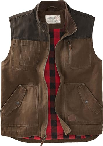 Legendary Whitetails Men's Tough as Buck Vest for Men, Work Flannel Lined Hunting Outerwear, Casual Western Insulated Zip Up, Rawhide, Medium