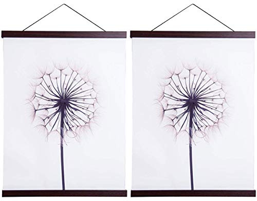 Sanauto A4 Magnetisk affischhängare ram, lätt träram hängare för foto picknick canvas konstverk konst stor storlek vägg karta tryck vägg hängande (21 cm/8,3 tum, valnöt, 2 förpackningar)